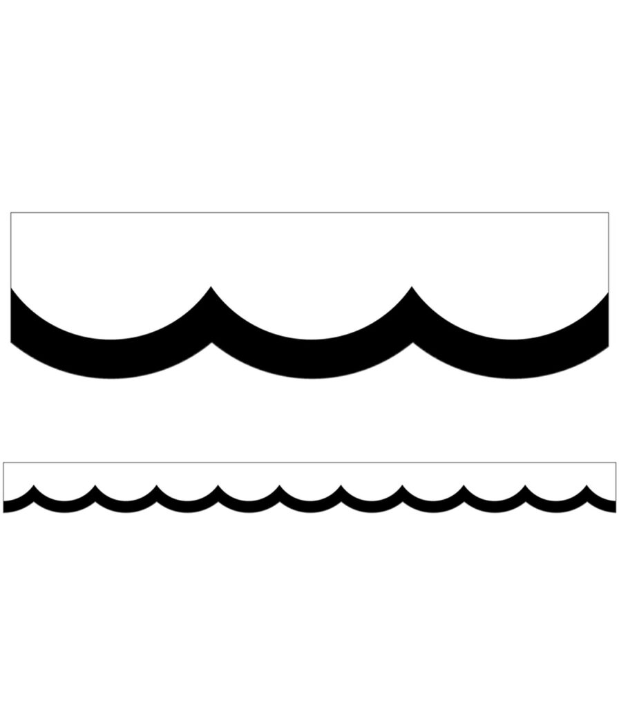 Black & White Wavy Line Border