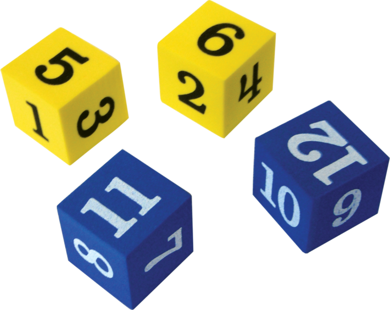 Foam Numbered Dice: 1-6 & 7-12