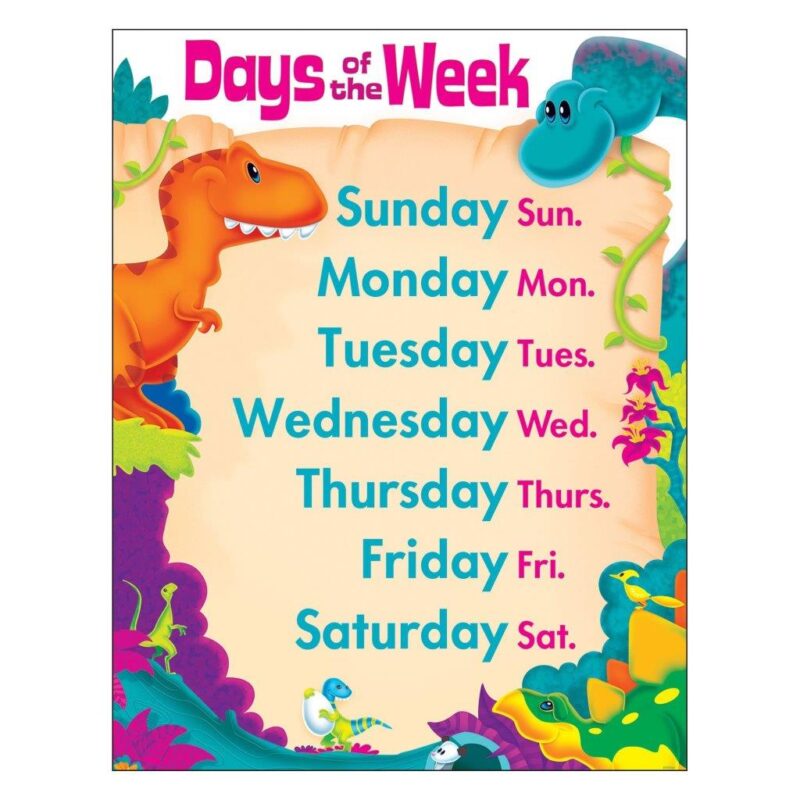 Dino-Mite Pals Days Of The Week Cht