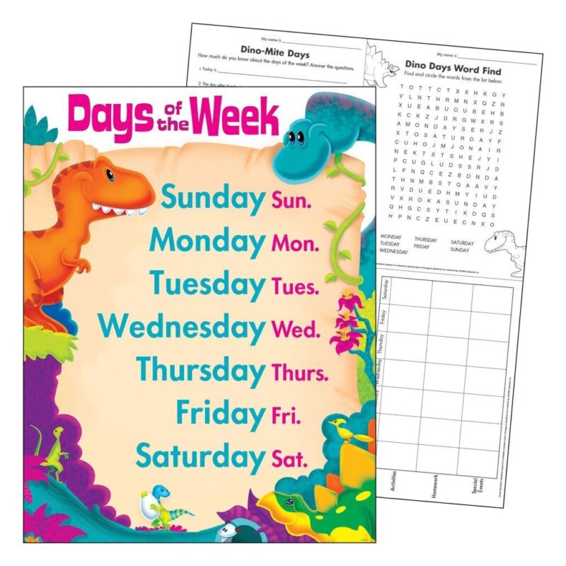 Dino-Mite Pals Days Of The Week Cht - Image 2