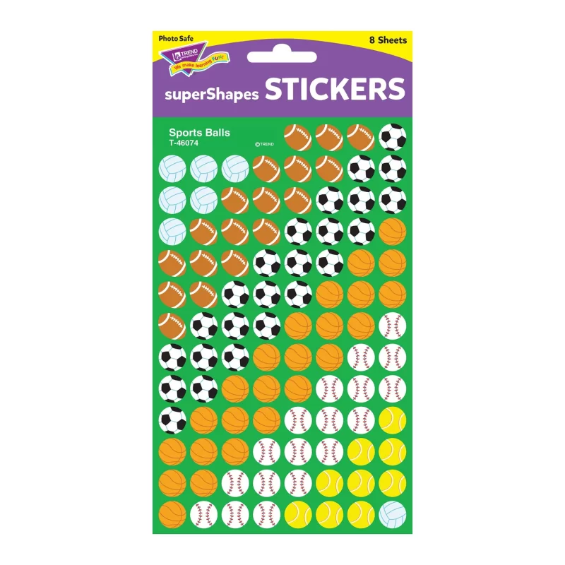 Sports Balls SuperShapes Stickers